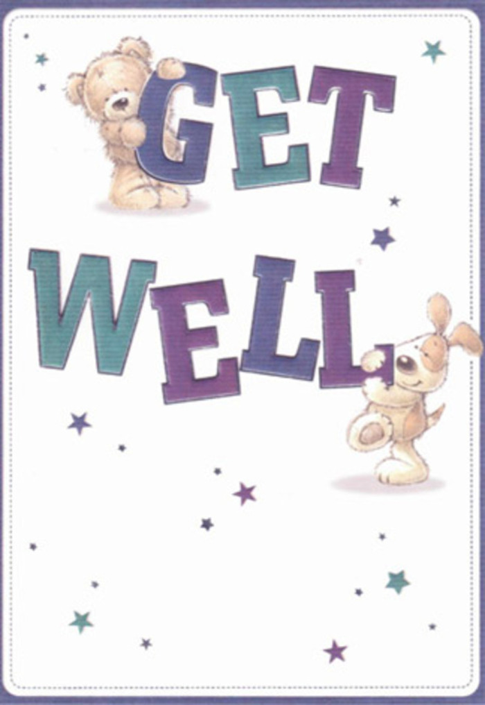 This spirited get well card exudes the friendly, inclusive vibe Acton is known for, capturing a moment of comfort between two delightful friends-a plush bear and a cheerful puppy. Artistic stars twinkle in purple and azure around them, casting a playful aura over the scene. The typography is bold and supportive, shaded in layered indigos and teals, grounding the friendly figures with words of encouragement that seem to leap from the page. Looking closely, the bear's soft-textured fur and the puppy's velvety long ears appear almost touchable, embodying the nurturing touch you'd expect from a flower arrangement made with genuine care on The Vale. The background's crisp, clean white feels as refreshing as morning light filtering into an Acton café, while the celebratory composition echoes the positive energy of a hand-delivered bouquet. This illustration would make a heartfelt companion to a locally sourced get well bouquet, the two together promising comfort and hope. The cheerful teamwork and gentle warmth within this card make it an ideal choice for anyone in Acton longing for a bit of brightness on their road to recovery.